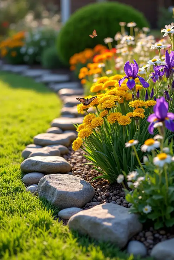 stylish garden rock edging