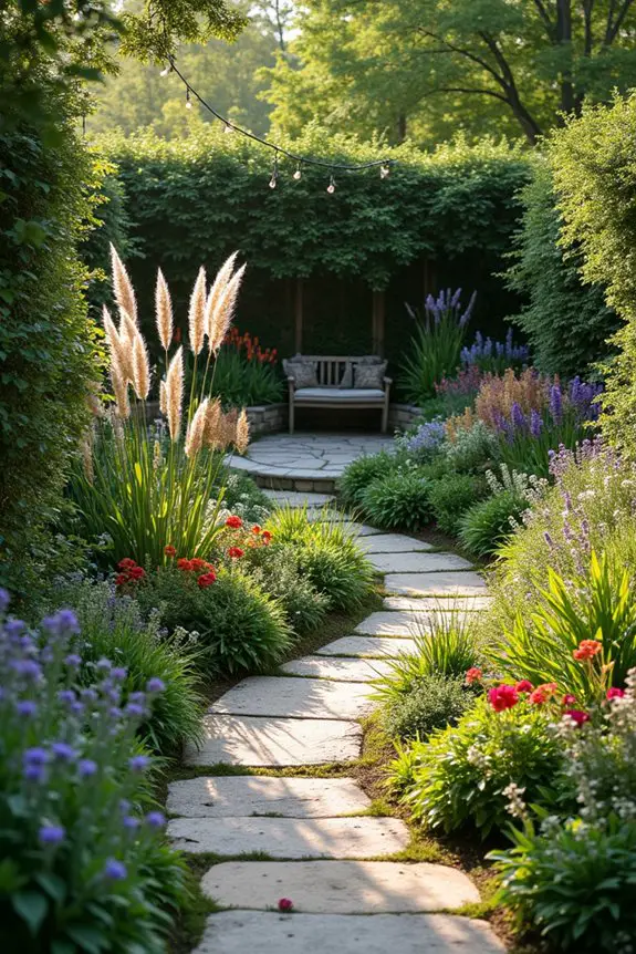 sunken garden design steps