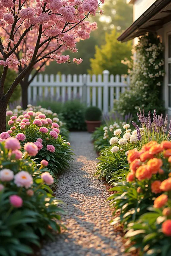 symmetrical flower bed design