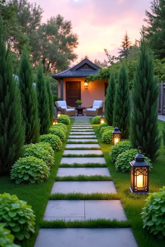symmetrical garden pathway design