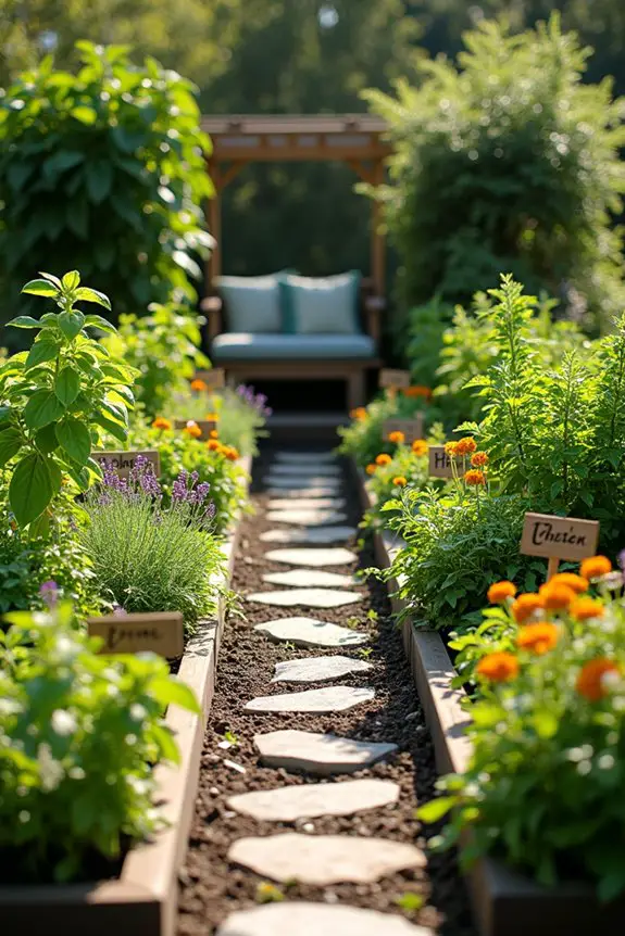 symmetrical herb garden design