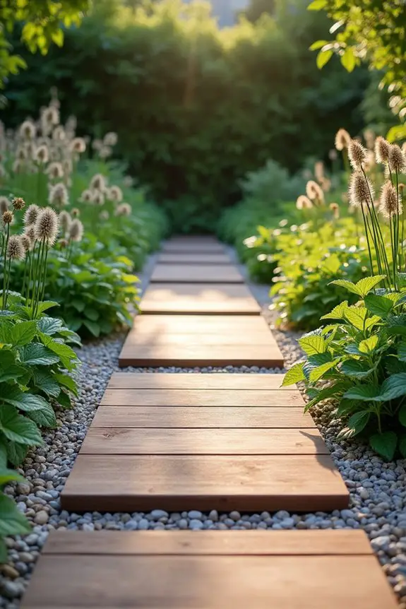textured gravel garden path
