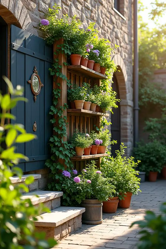 textured surfaces enhance vertical planting