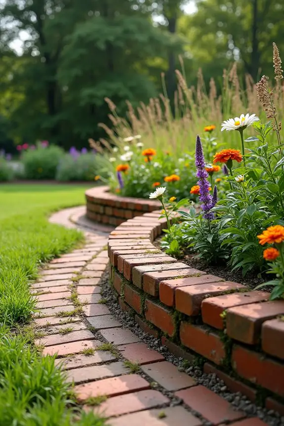 tiered brick garden edging