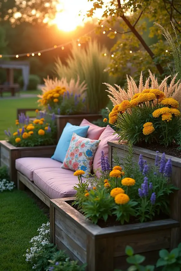 tiered planting bed arrangement