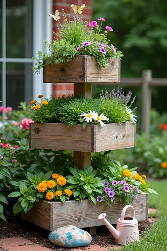 tiered vertical garden planters