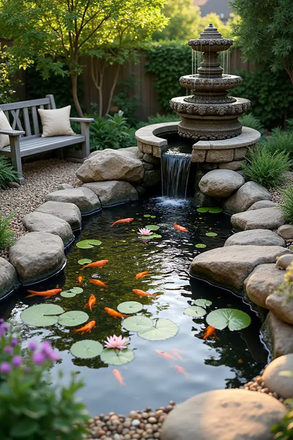 tranquil backyard water features