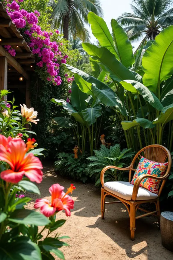 tropical flower garden paradise