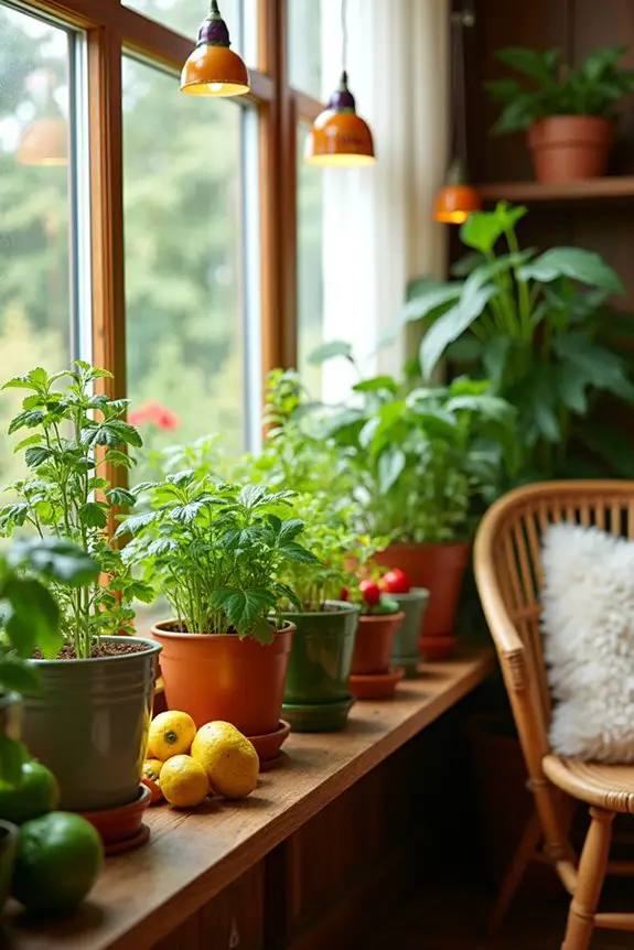 vibrant indoor vegetable garden