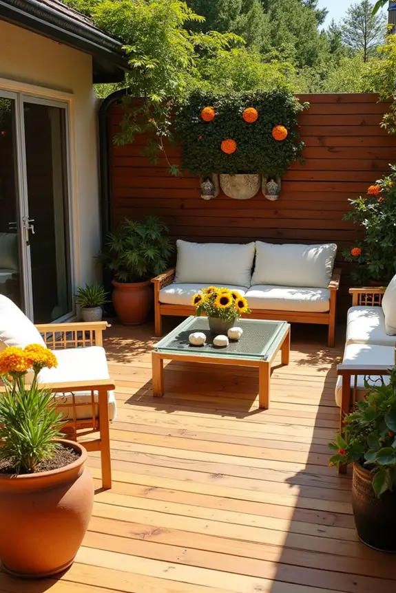 warm honey toned outdoor retreat