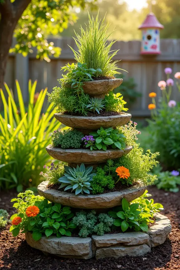 whimsical compact herb garden