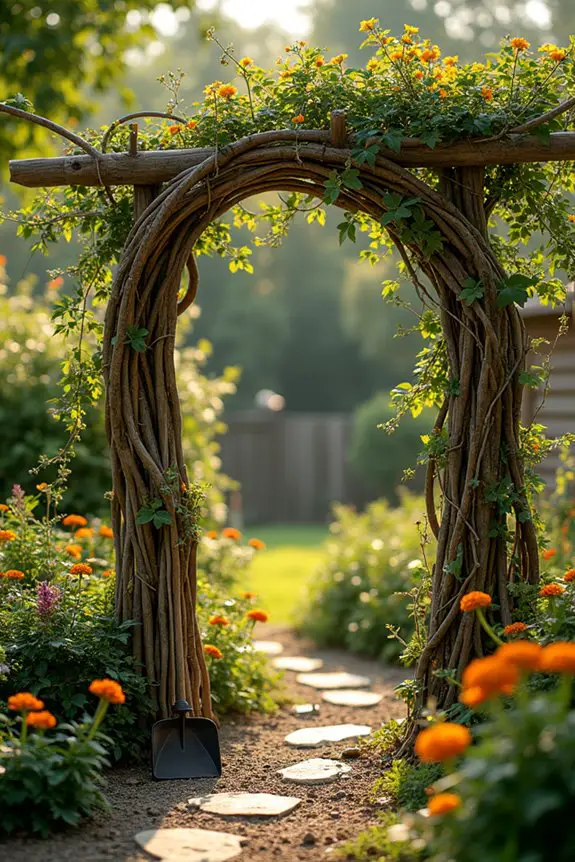 whimsical garden trellis creation