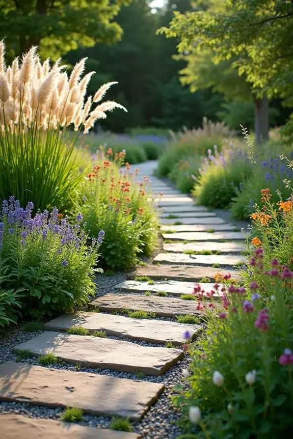 whimsical natural stone path