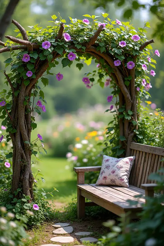 whimsical tree branch trellis