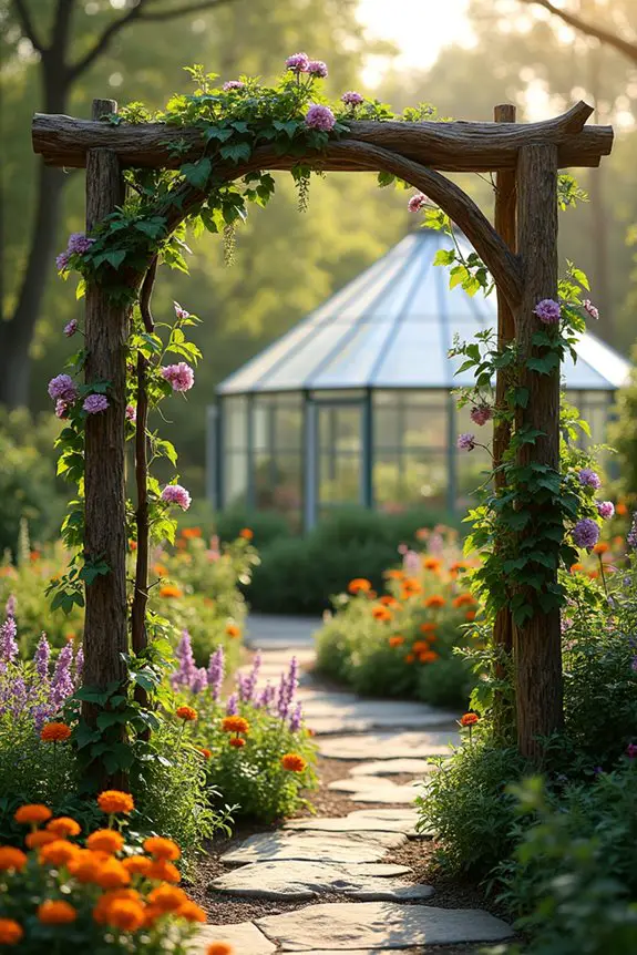wooden trellis plant support