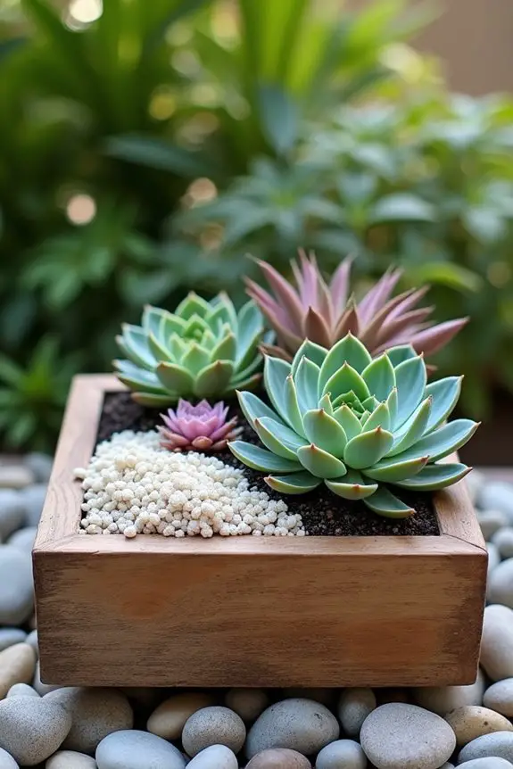 zen succulent garden arrangement