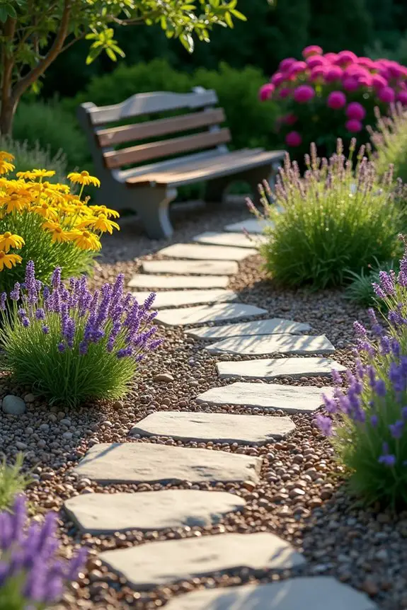 zigzag garden stone path