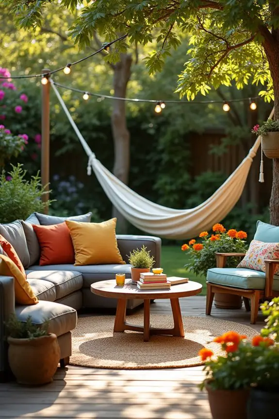 zoned outdoor seating area