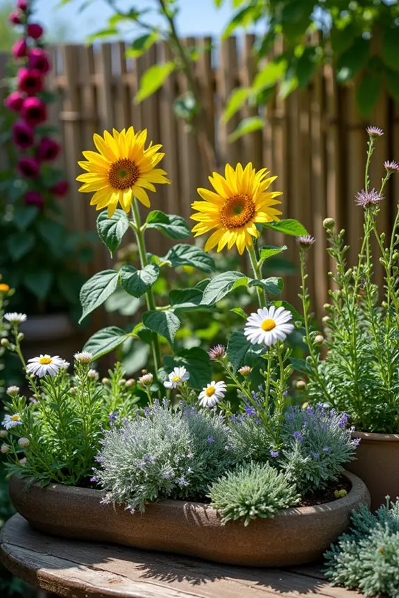 asymmetrical garden plant arrangement