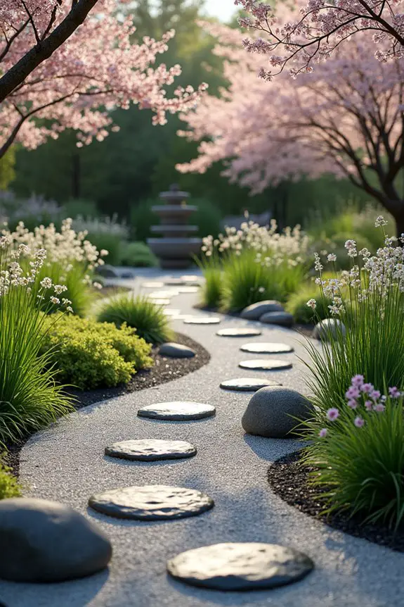calming winding garden path