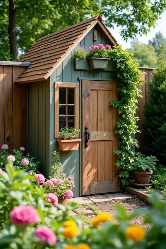 charming compact vertical shed