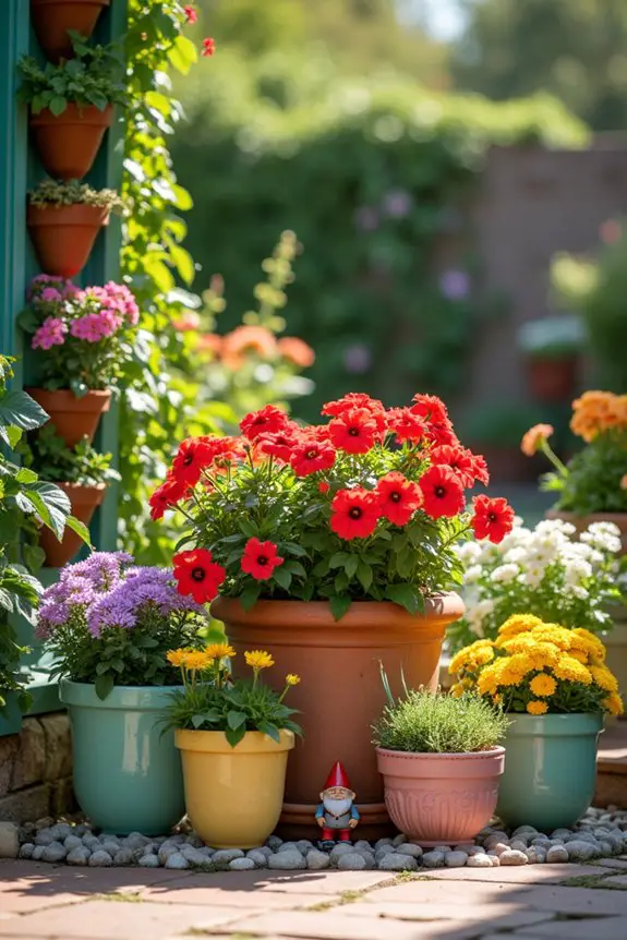 colorful container garden arrangements