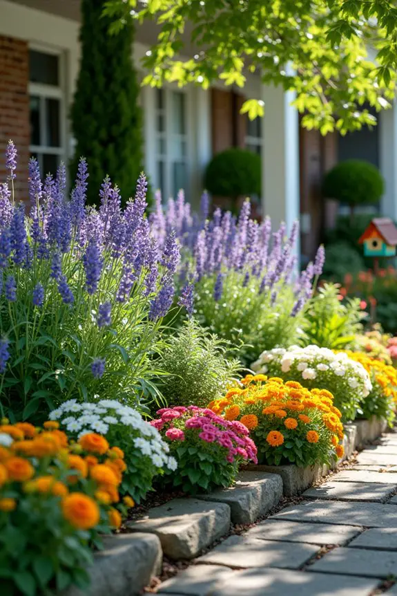 colorful flower bed design