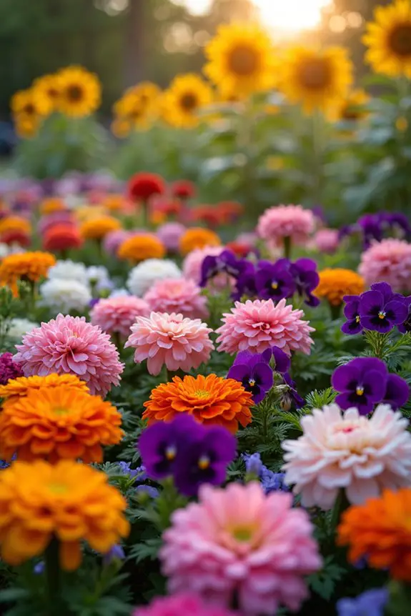 colorful flower bed design