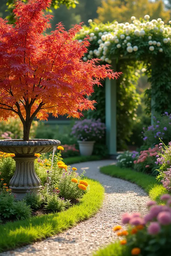 colorful focal points enhance gardens