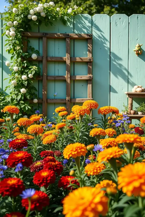 colorful garden backdrop arrangements