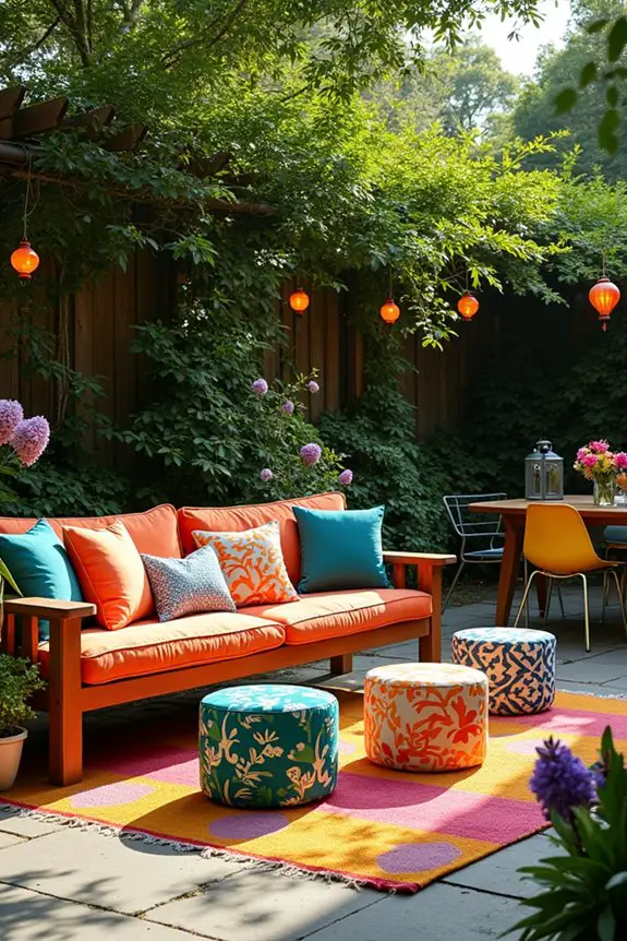 colorful outdoor seating arrangements