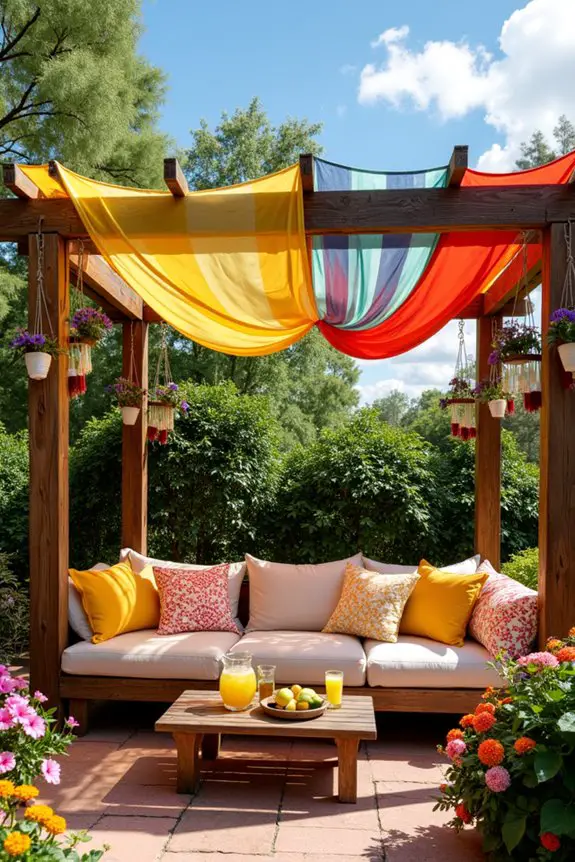 colorful pergola canopy decor