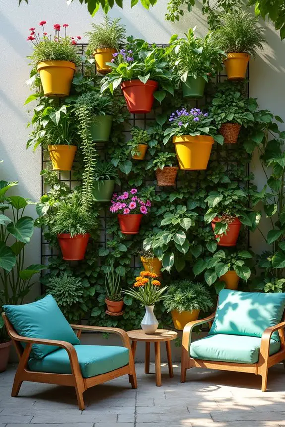 colorful vertical garden design