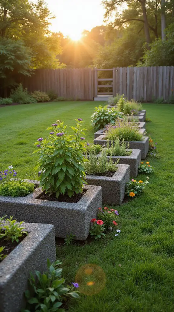 concrete block garden beds