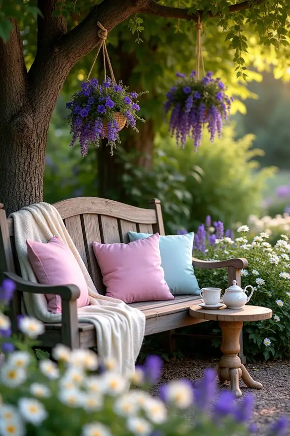 cozy garden seating area