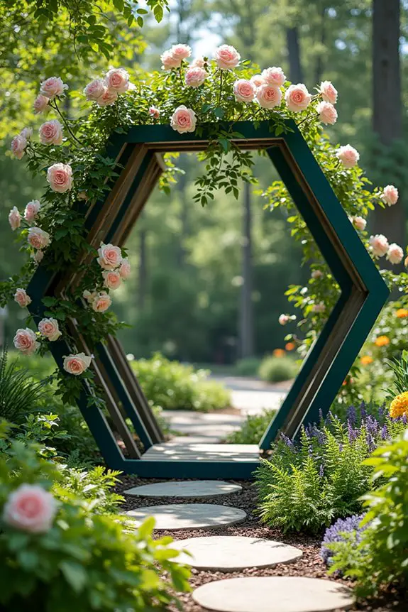 creative geometric garden trellis