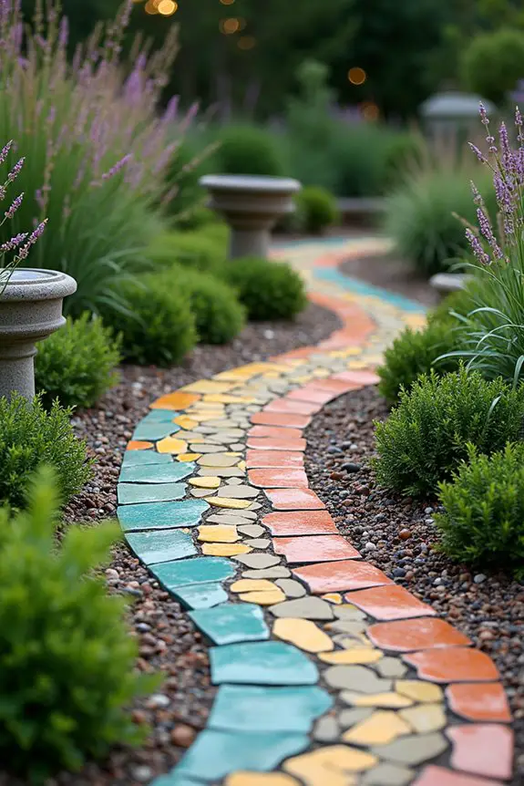creative tiled garden paths
