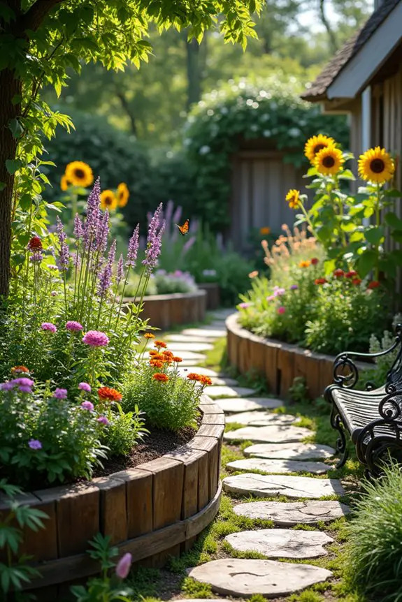 curvy raised planting beds