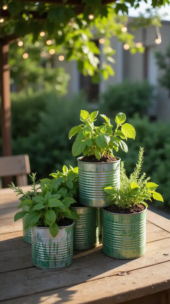 eco friendly herb garden cans