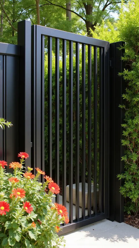 elegant black metal fencing