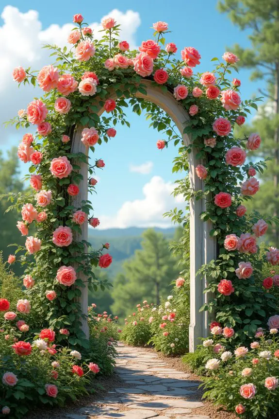 elegant climbing rose arrangement