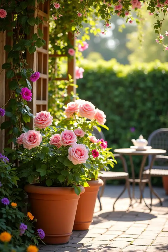 elegant container rose gardening