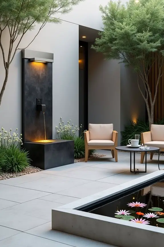 elegant water feature integration