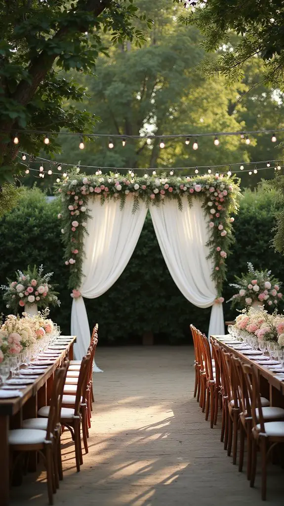 elegant white drapes enhance celebrations