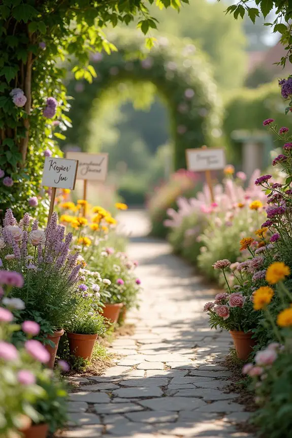 enchanting floral pathway design