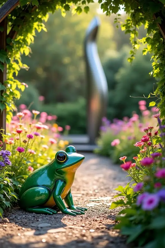 enhance garden with sculptures