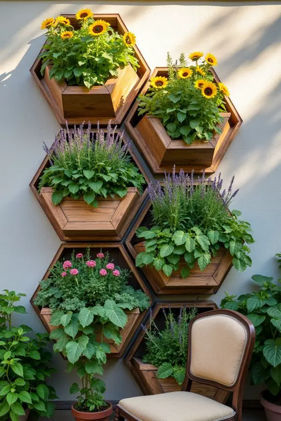 geometric vertical garden arrangement