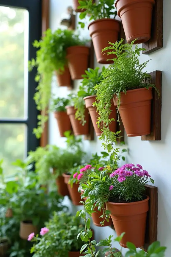 hanging planter wall installation