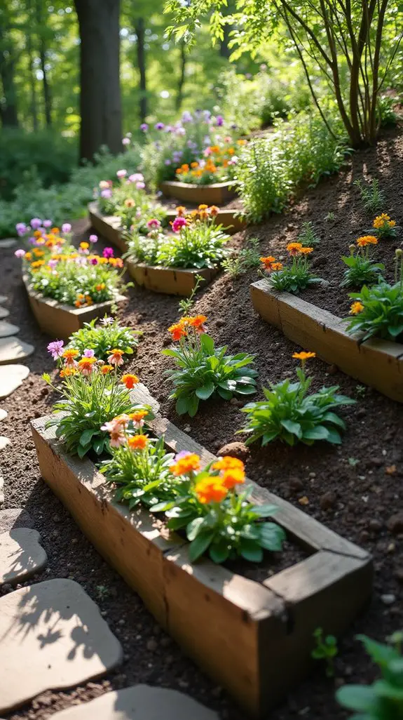 hillside timber garden design