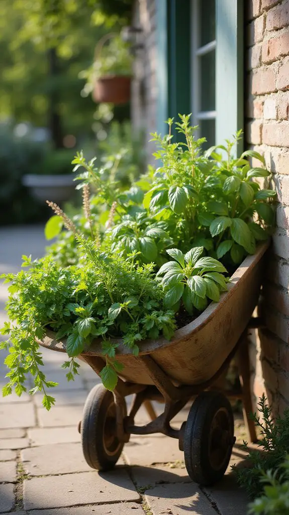 mobile rustic herb garden